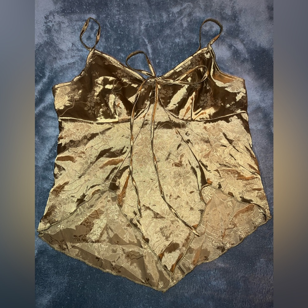 silky olive green “fairy” crop top